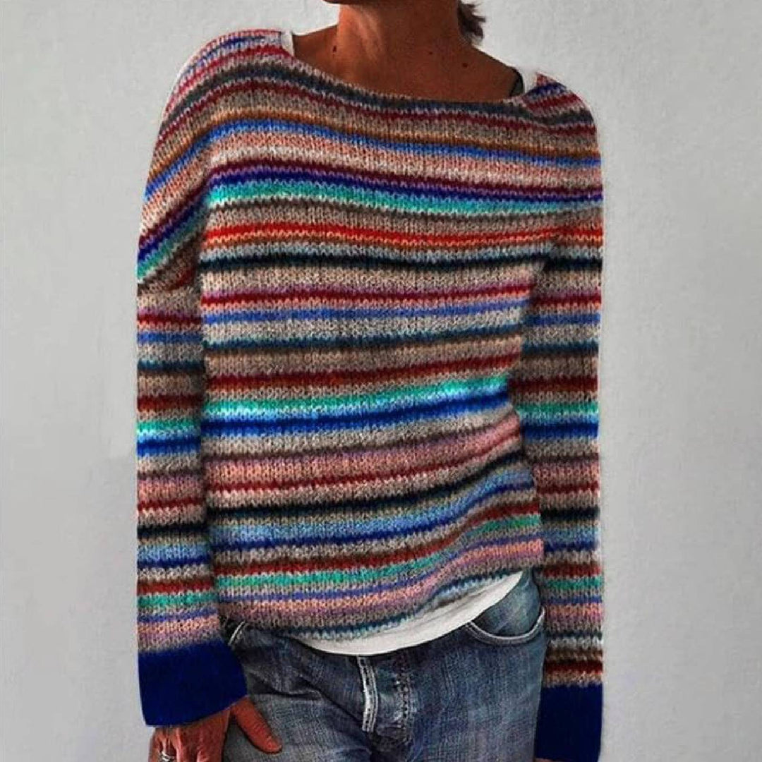 Marit | Striped Boat-Neck Sweater