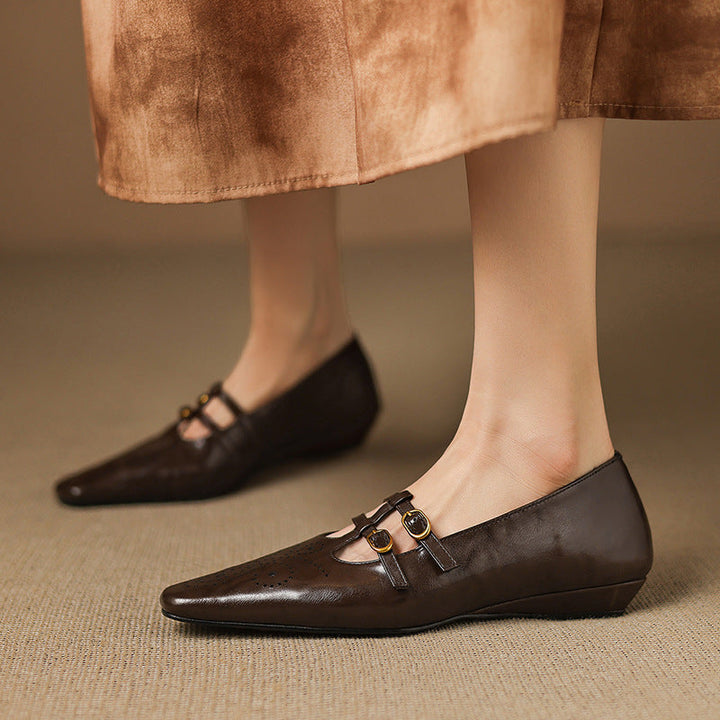 Frances | Buckled Pointed-Toe Mules
