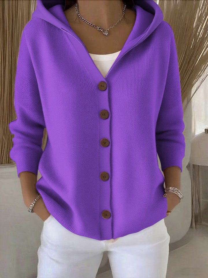 Kathryn | Relaxed Hooded Button-Front Cardigan