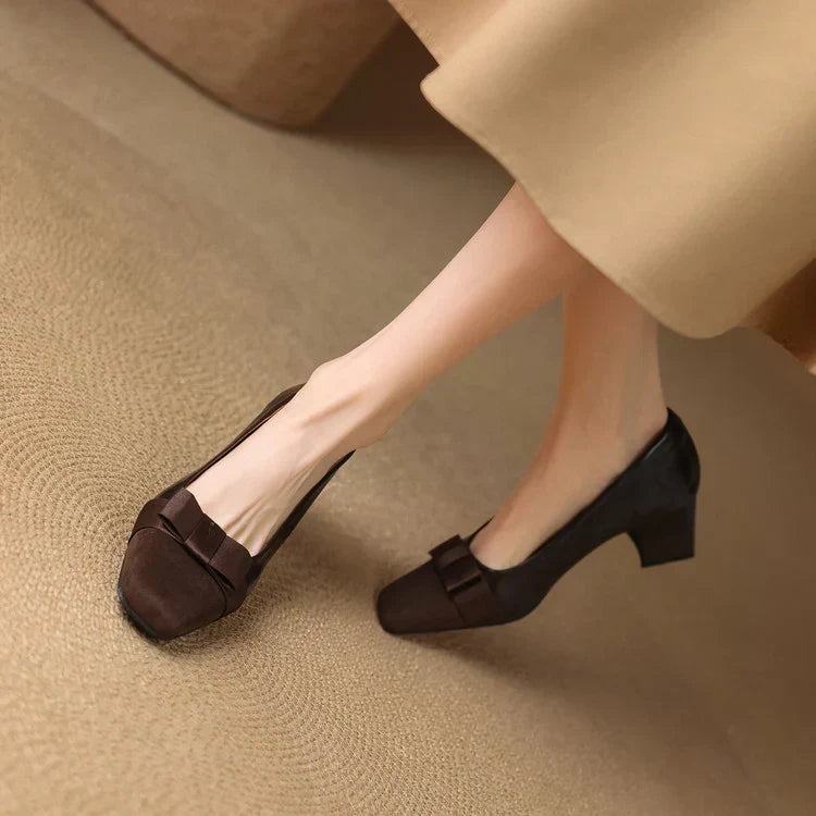 Marissa | Bow-Accent Block Heels