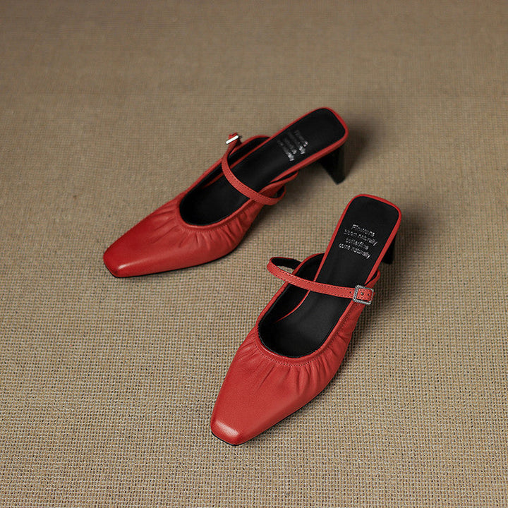 Juno | Ruched Strap Mules