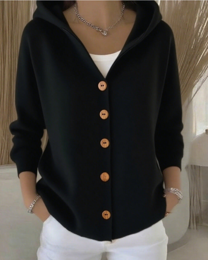 Kathryn | Relaxed Hooded Button-Front Cardigan