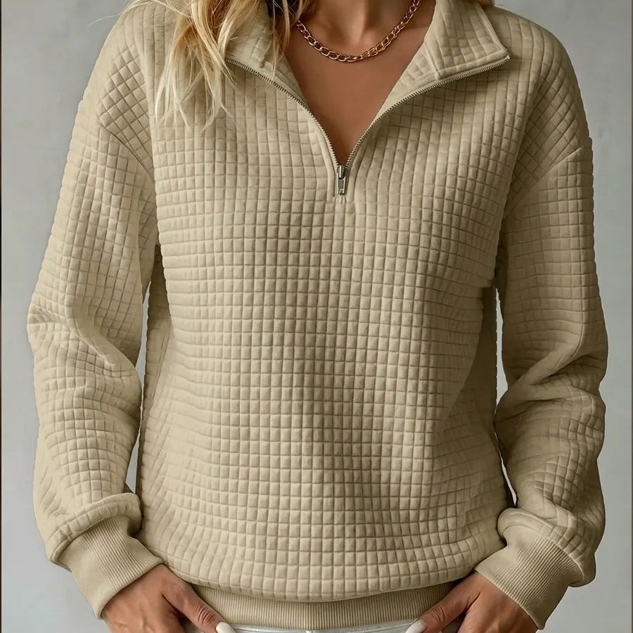 Quinn | Textured Quarter-Zip Pullover