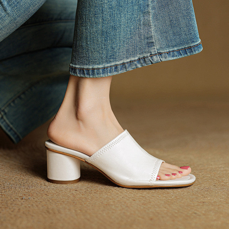 Belinda | Elegant Block-Heel Mules