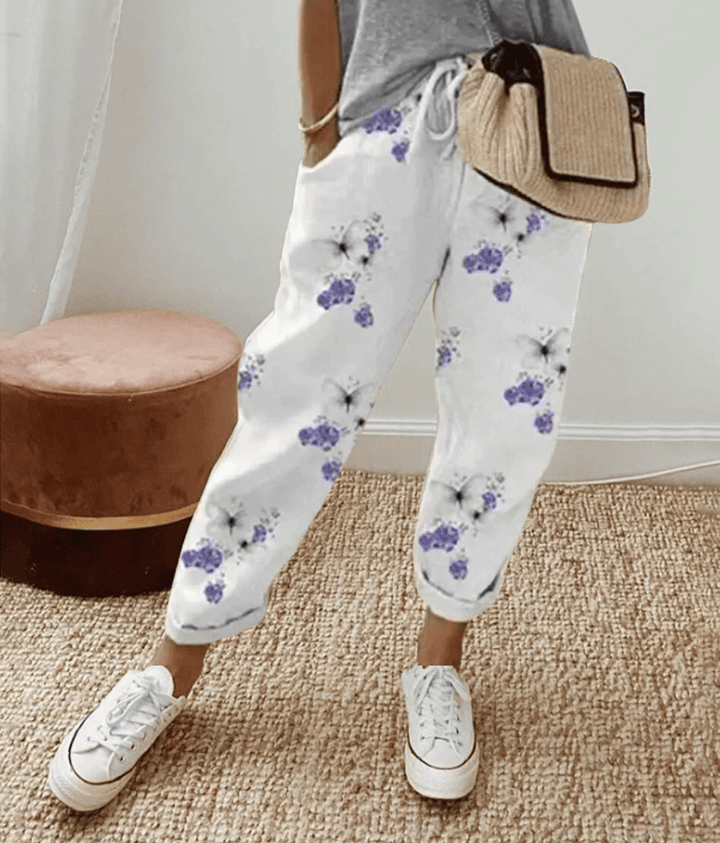 Samantha | Flattering Fit & Comfort Waistband Trouser With Print
