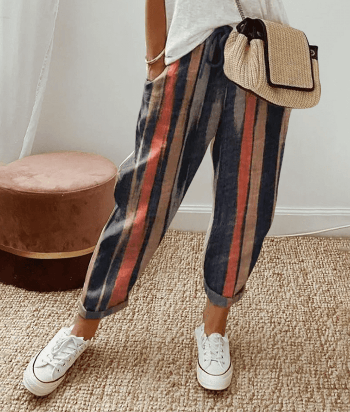 Samantha | Flattering Fit & Comfort Waistband Trouser With Print