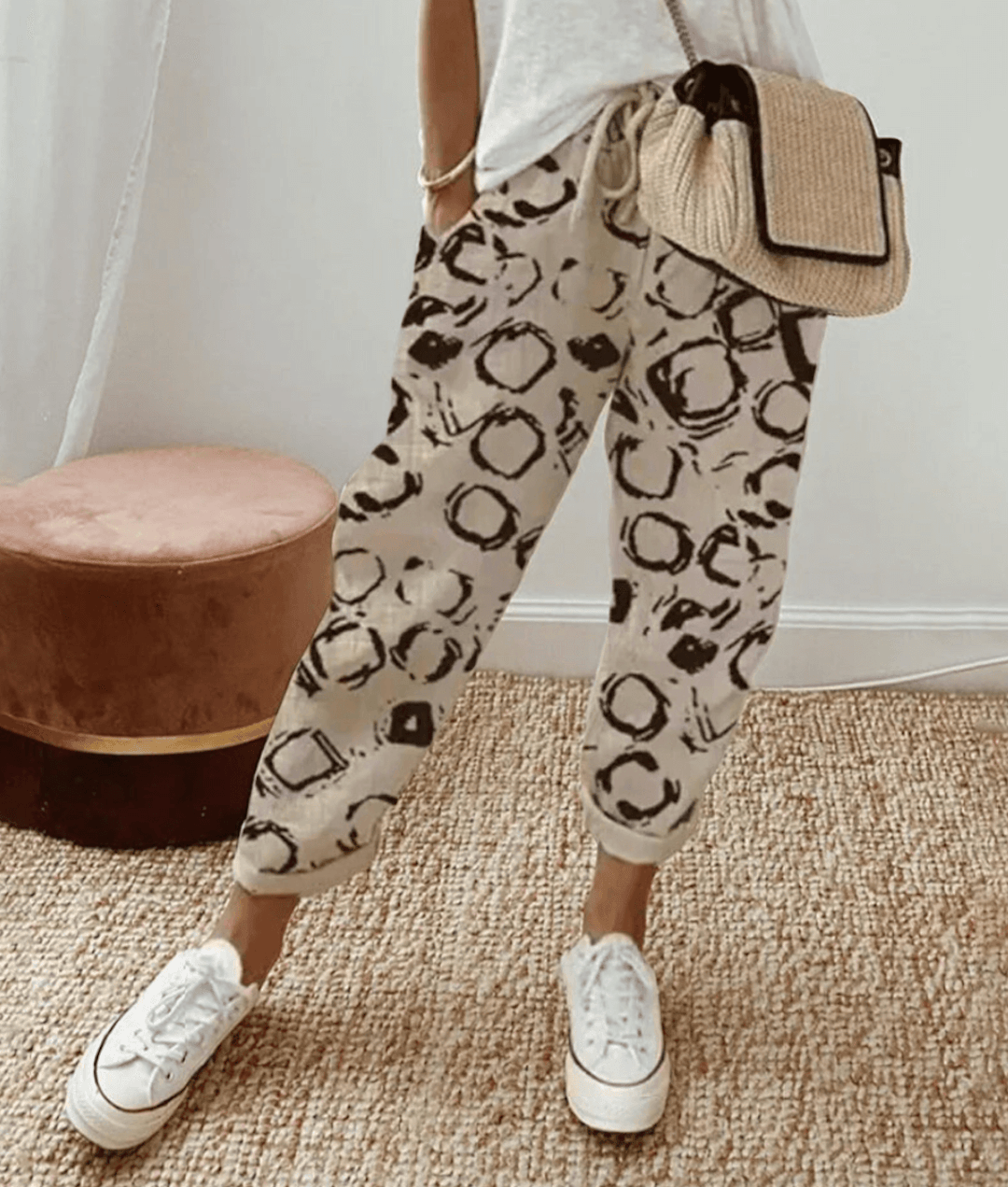 Samantha | Flattering Fit & Comfort Waistband Trouser With Print