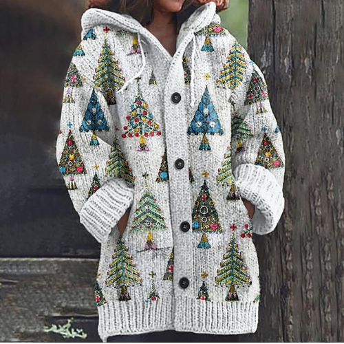 Marnie | Festive Hooded Knit Cardigan