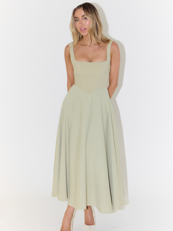 Greer | Square-Neck Midi Dress