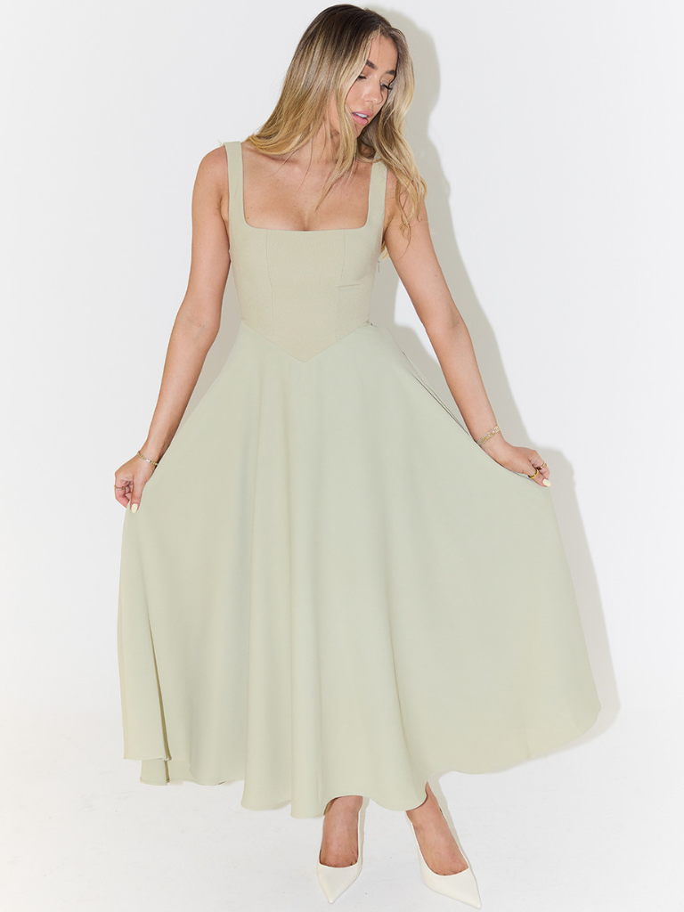 Greer | Square-Neck Midi Dress