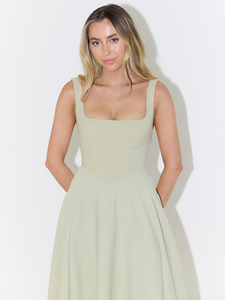 Greer | Square-Neck Midi Dress