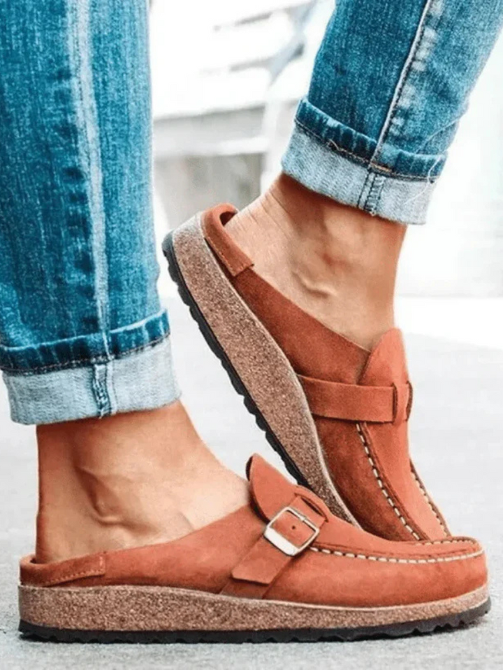 Sage | Women's Suede Buckle-Strap Cork Clog