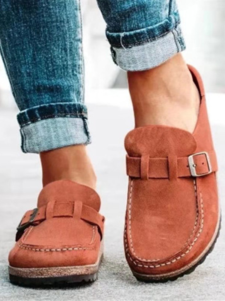 Sage | Women's Suede Buckle-Strap Cork Clog
