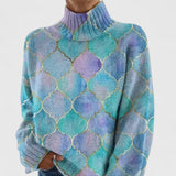 Aurora | Mosaic-Print Turtleneck Sweater
