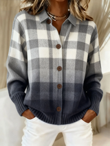 Tessa | Classic Checked Button Cardigan