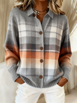 Talia | Cozy Plaid Button-Front Cardigan