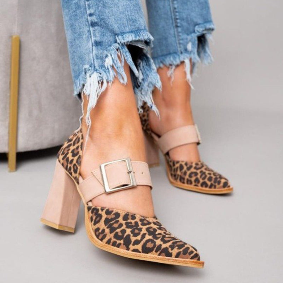 Farrah | Buckled Block-Heel Slingbacks