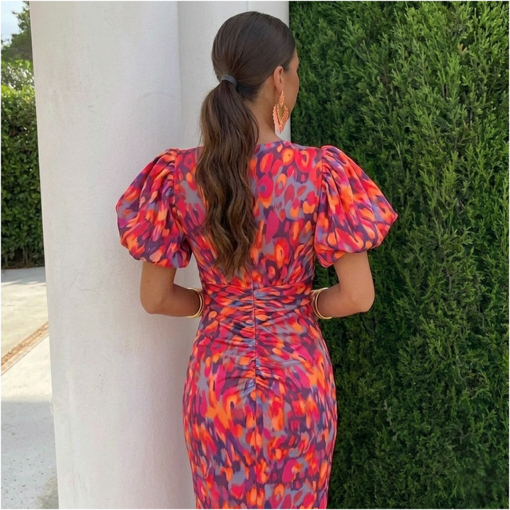 Camryn | Ruched Puff Sleeve Dress