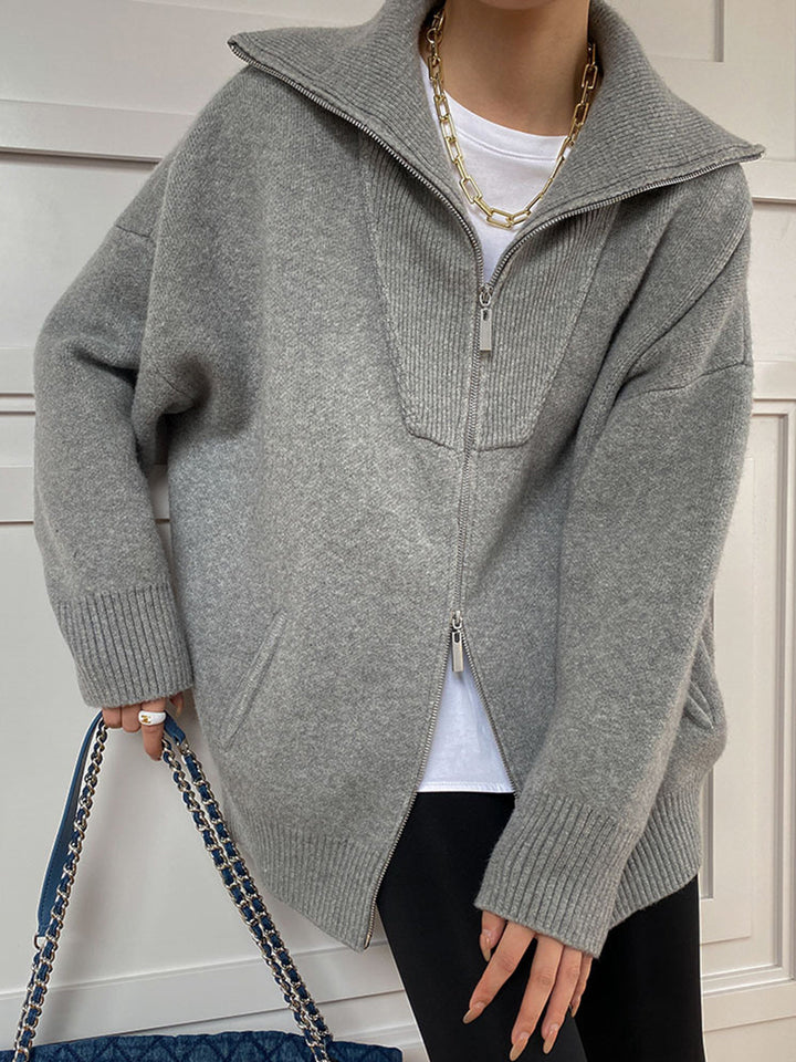 Louisa | Relaxed Zip-Up Cardigan