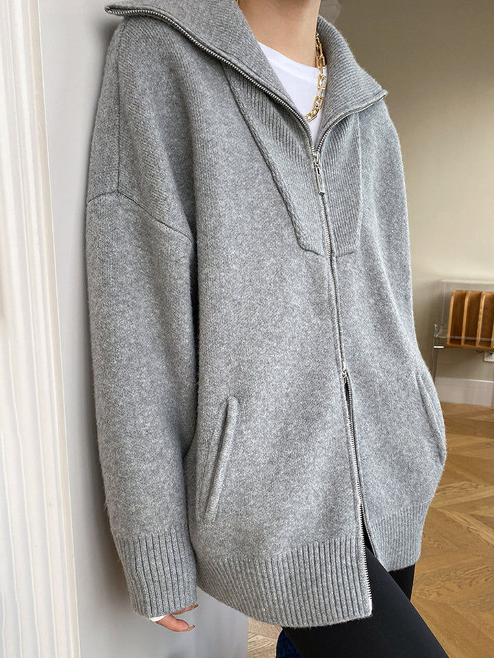 Louisa | Relaxed Zip-Up Cardigan