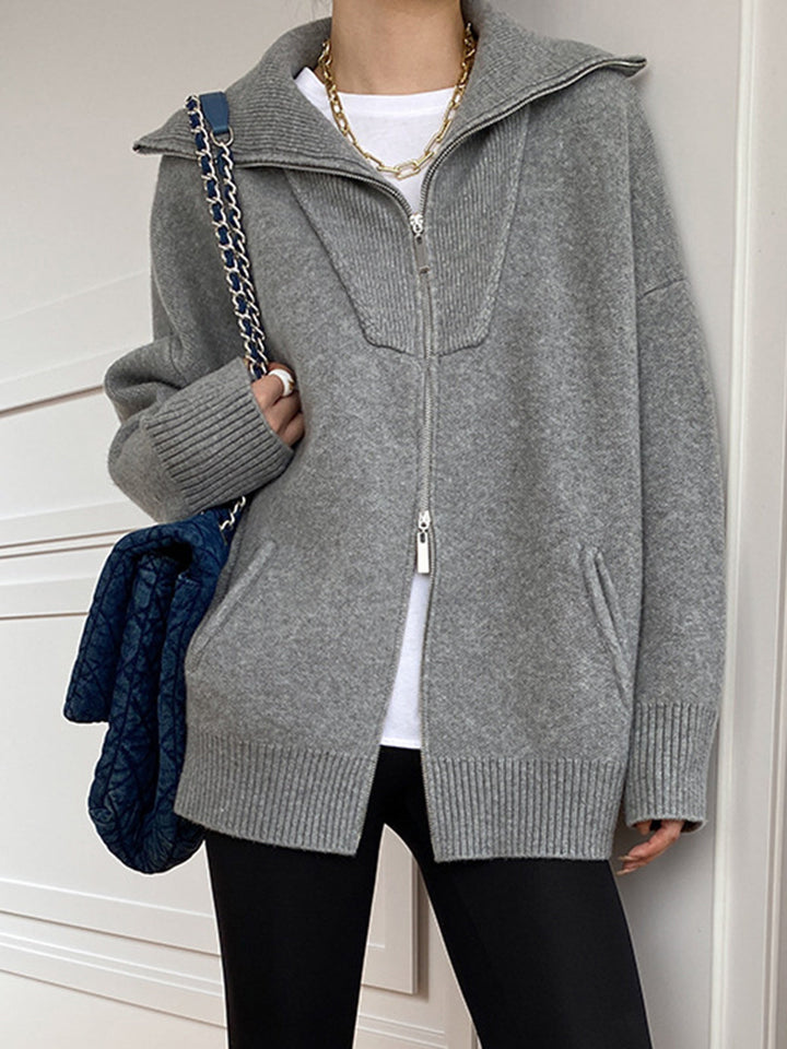 Louisa | Relaxed Zip-Up Cardigan