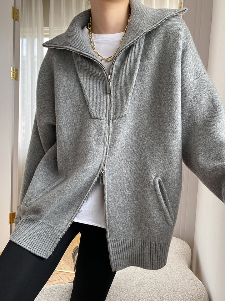 Louisa | Relaxed Zip-Up Cardigan