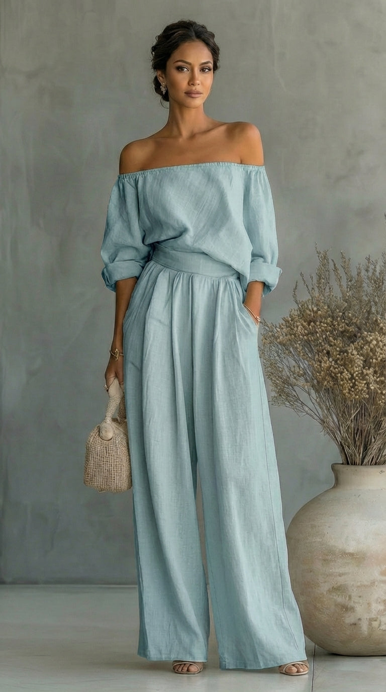 Ramona | Relaxed Off-Shoulder Two-Piece Set