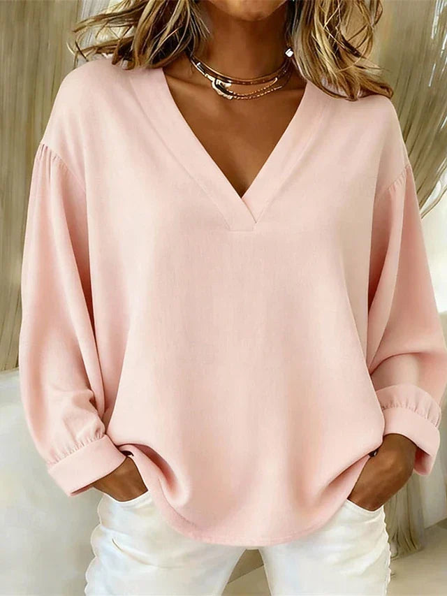 Sandra | Elegant V-Neck Blouse