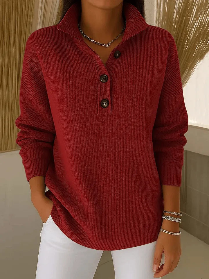 Geraldine | Buttoned Collar Sweater