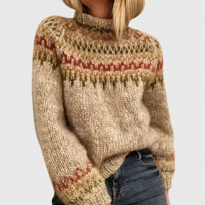 Signe | Patterned Turtleneck Sweater
