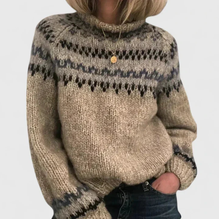 Signe | Patterned Turtleneck Sweater