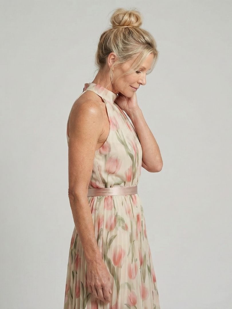 Rosabel | Halter Neck Floral Midi Dress