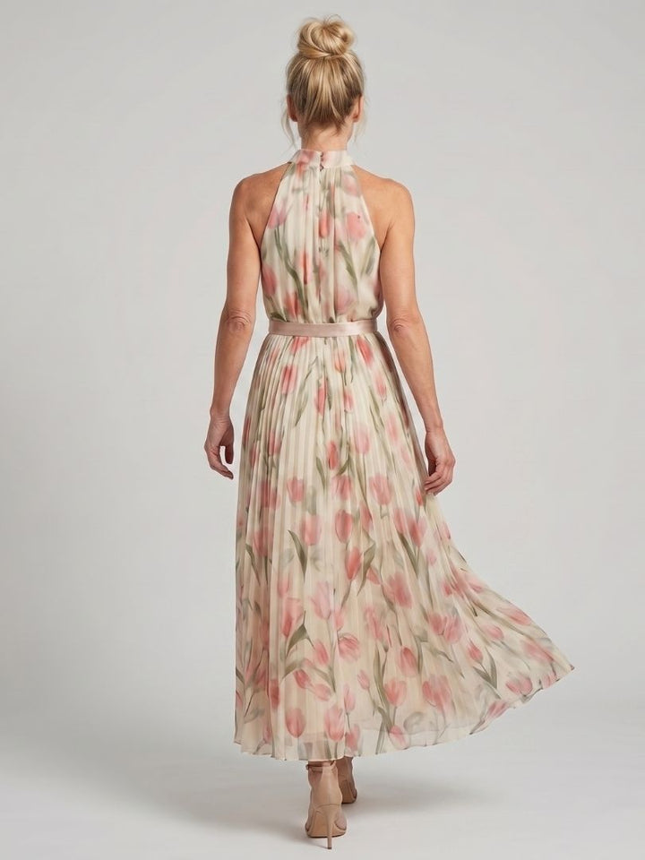 Rosabel | Halter Neck Floral Midi Dress