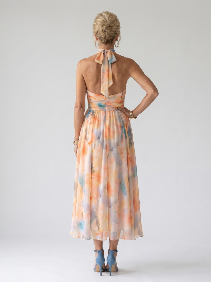 Marielle | Flowing Halter Midi Dress