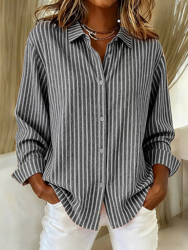 Vanessa | Relaxed Striped Button-Down Shirt