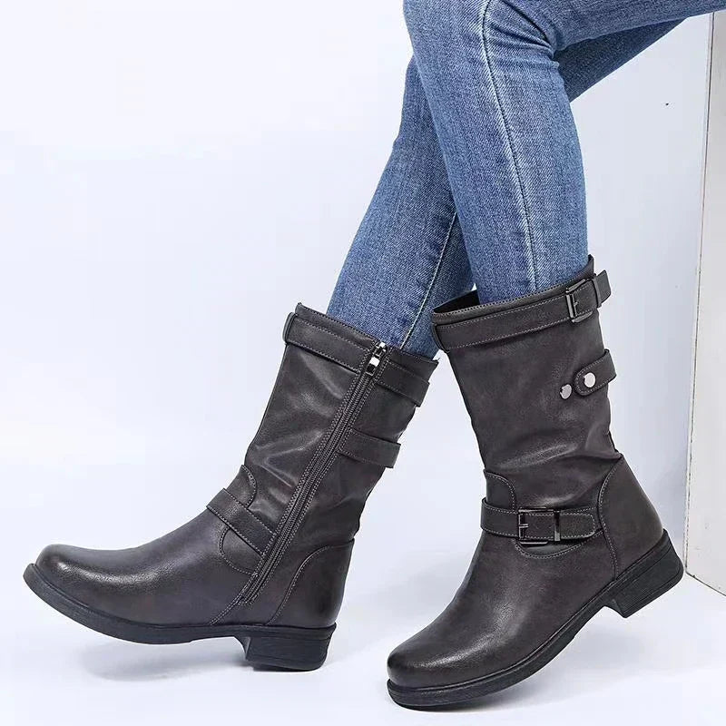 Romilly | Buckled Mid-Calf Comfort Boots