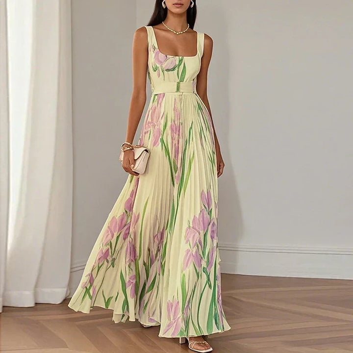 Lucienne | Blooming Pleated Maxi Dress