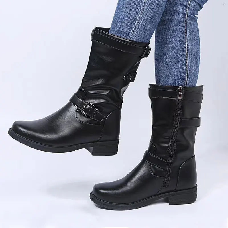 Romilly | Buckled Mid-Calf Comfort Boots
