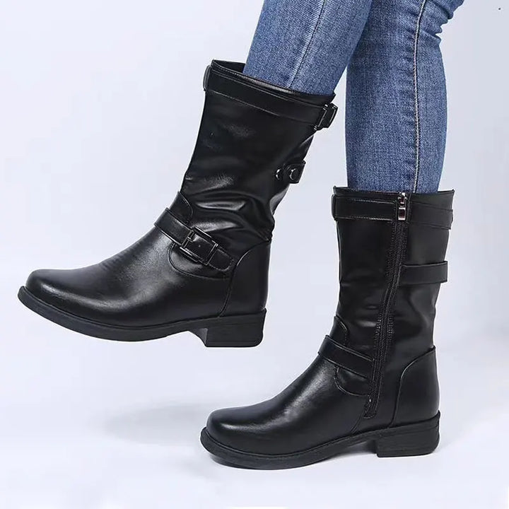 Romilly | Buckled Mid-Calf Comfort Boots
