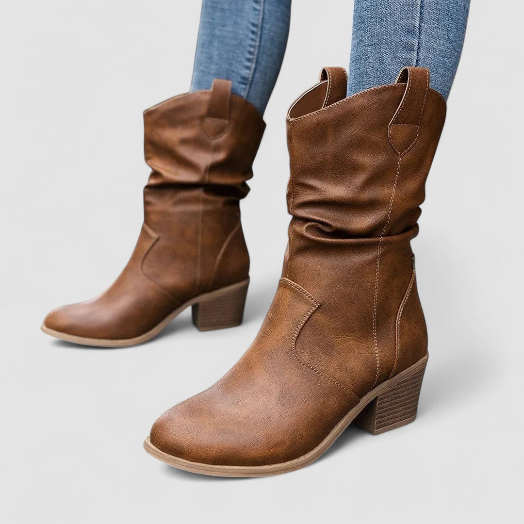 Louisa | Slouch Block-Heel Boots