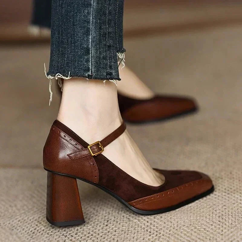 Emilia | Square-Toe Block Heel Pumps