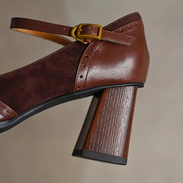 Emilia | Square-Toe Block Heel Pumps
