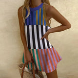 Della | Colorblock Striped Sleeveless Dress
