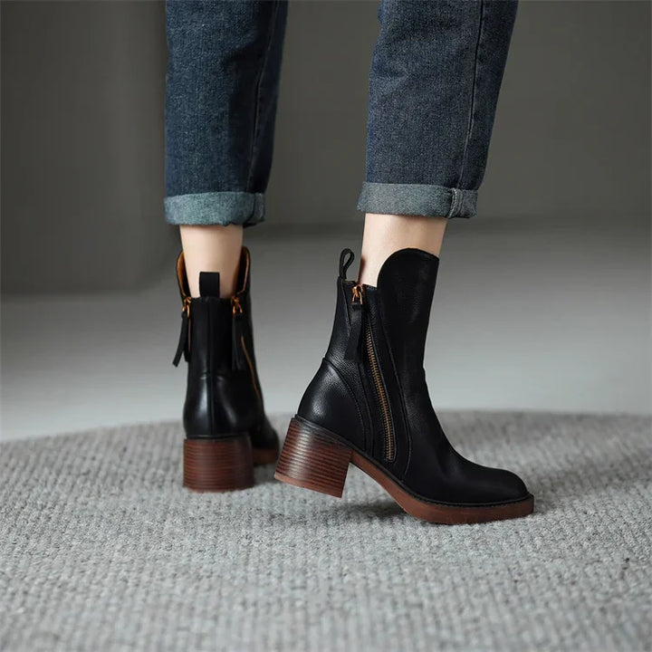 Sabina | Refined Block-Heel Ankle Boots