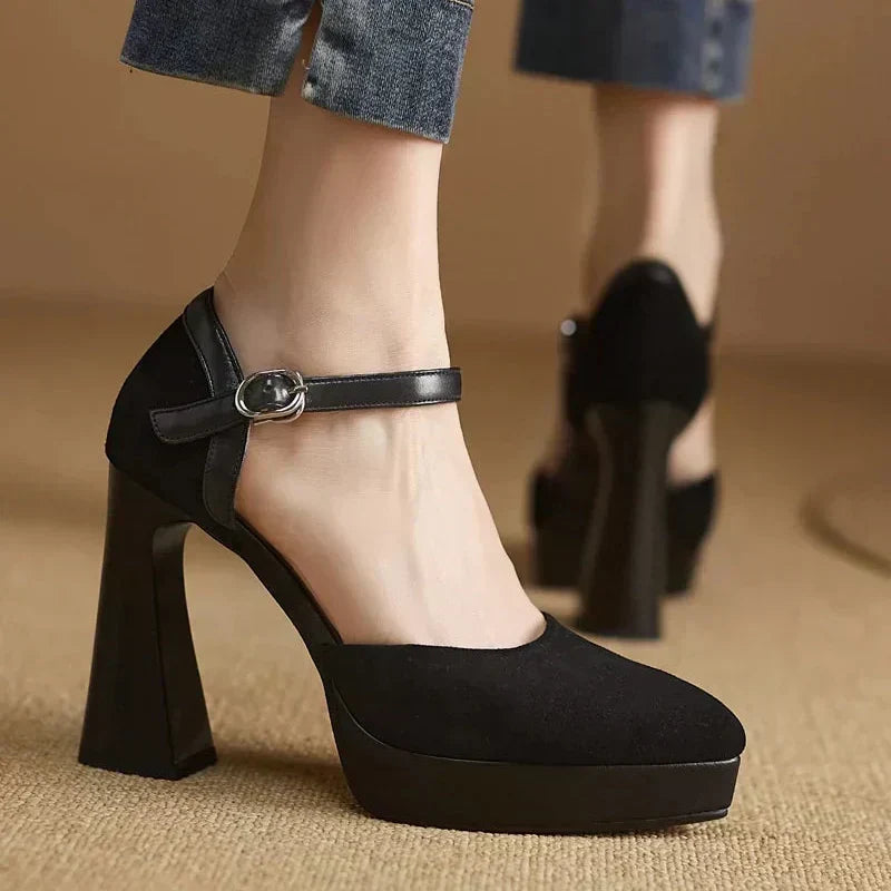 Lindsay | Elegant Platform Block Heel Pumps