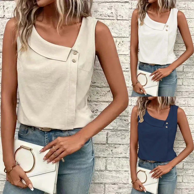 Lena | Elegant Button-Detail Tank Top