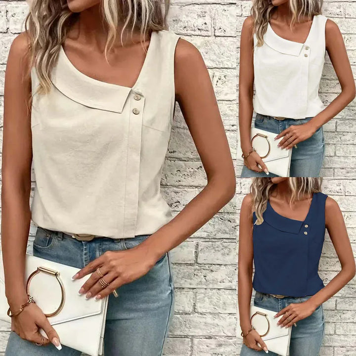 Lena | Elegant Button-Detail Tank Top