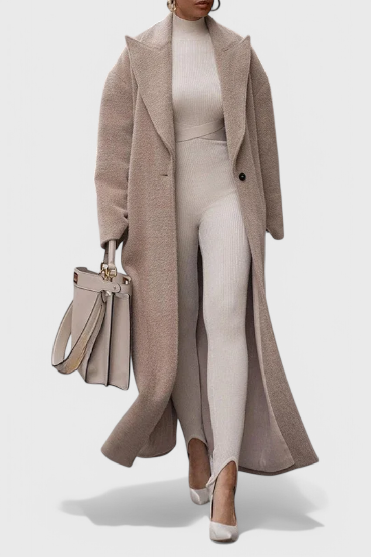 Vivianne | Fluid Draped Long Coat