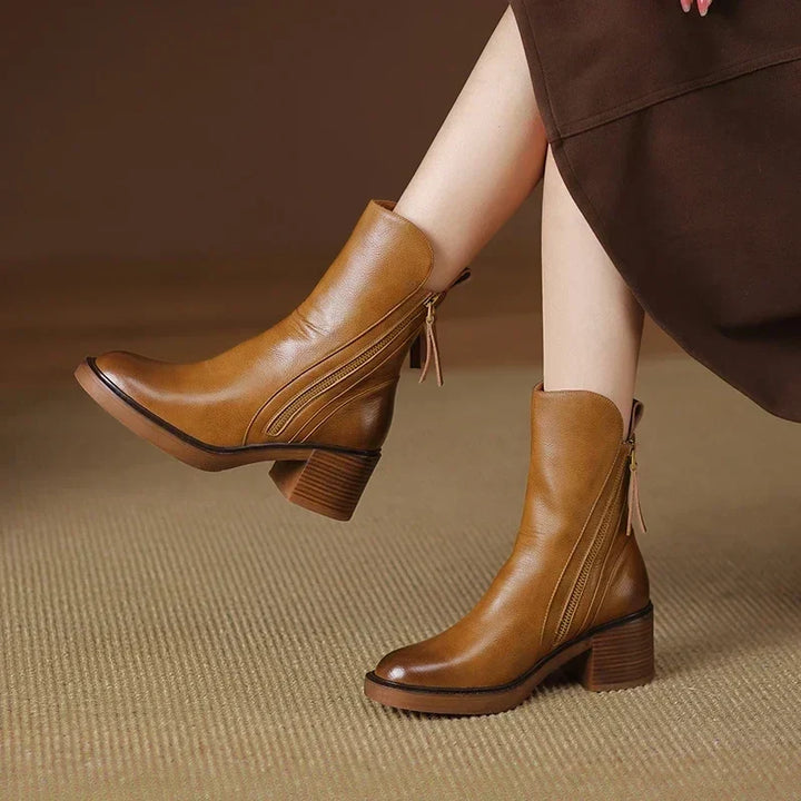 Sabina | Refined Block-Heel Ankle Boots