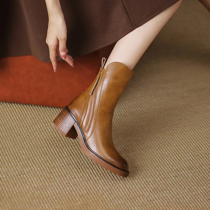 Sabina | Refined Block-Heel Ankle Boots